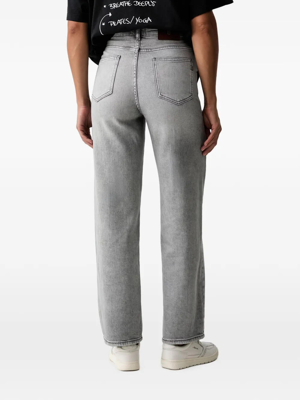 FRACOMINA Jeans met geborduurde bloemen Grijs