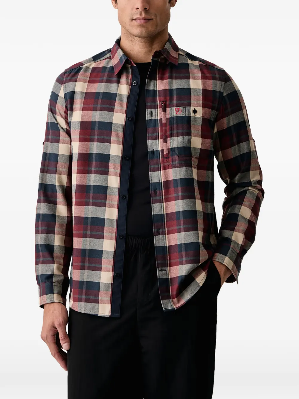 Fjällräven Fjällglim check-print zip-pocket shirt