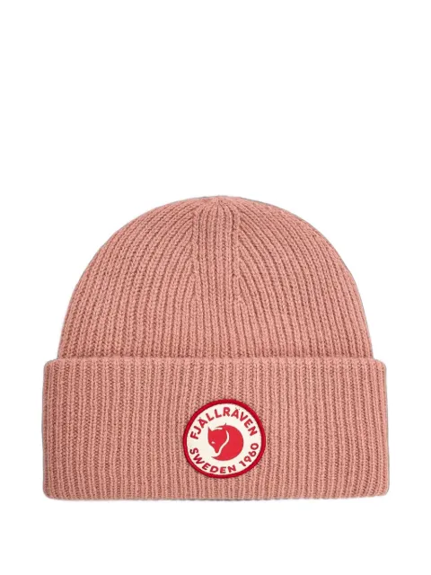 Fjällräven logo-patch ribbed beanie hat