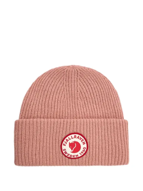 Fjällräven logo-patch ribbed beanie hat
