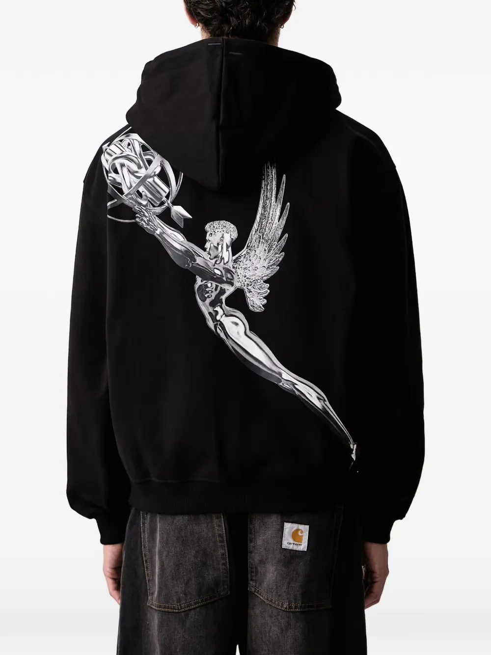 Filling Pieces Trophy hoodie met grafische print en rits Zwart