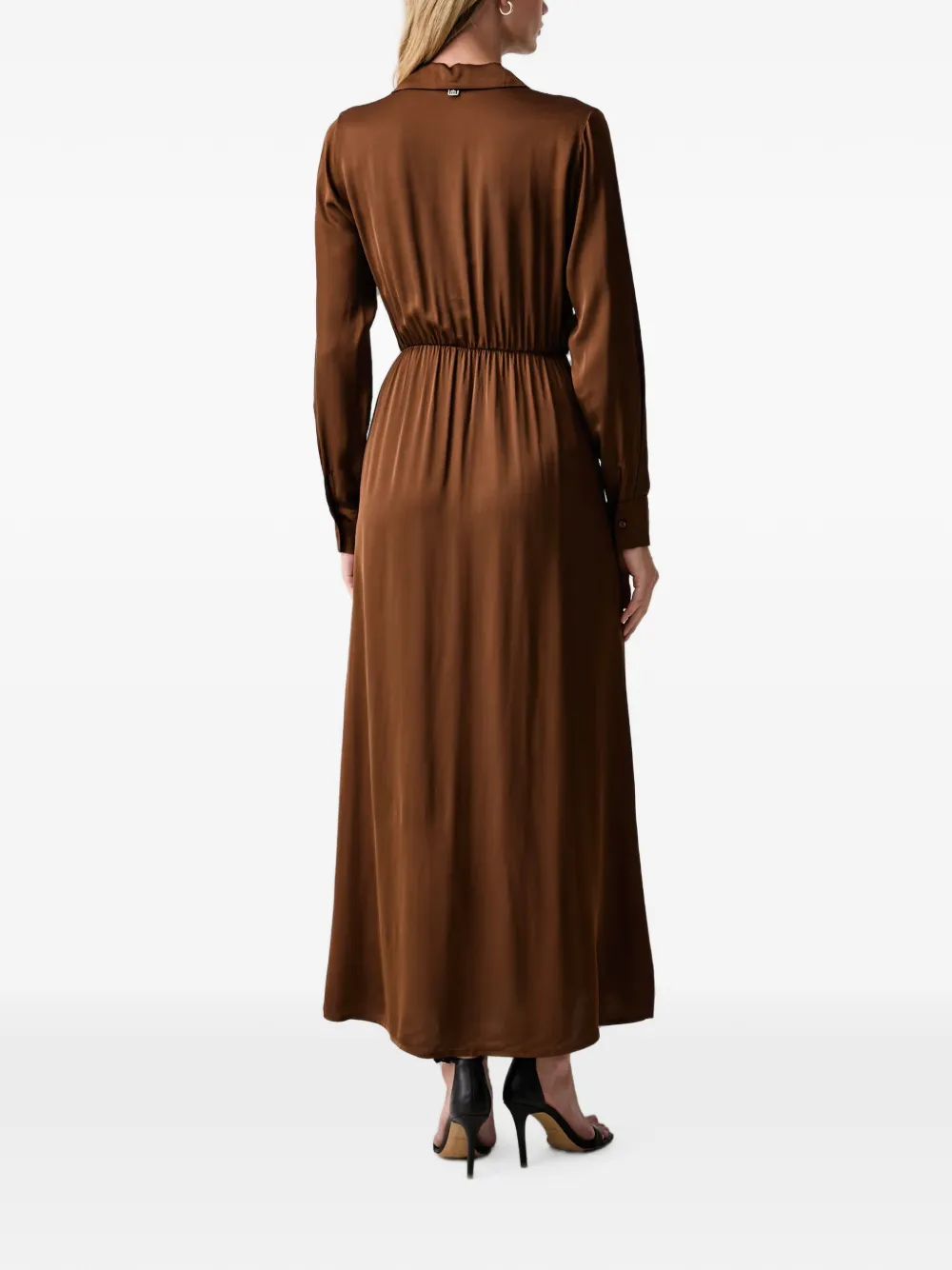 FRACOMINA Maxi-jurk met wikkeldetail en split Bruin