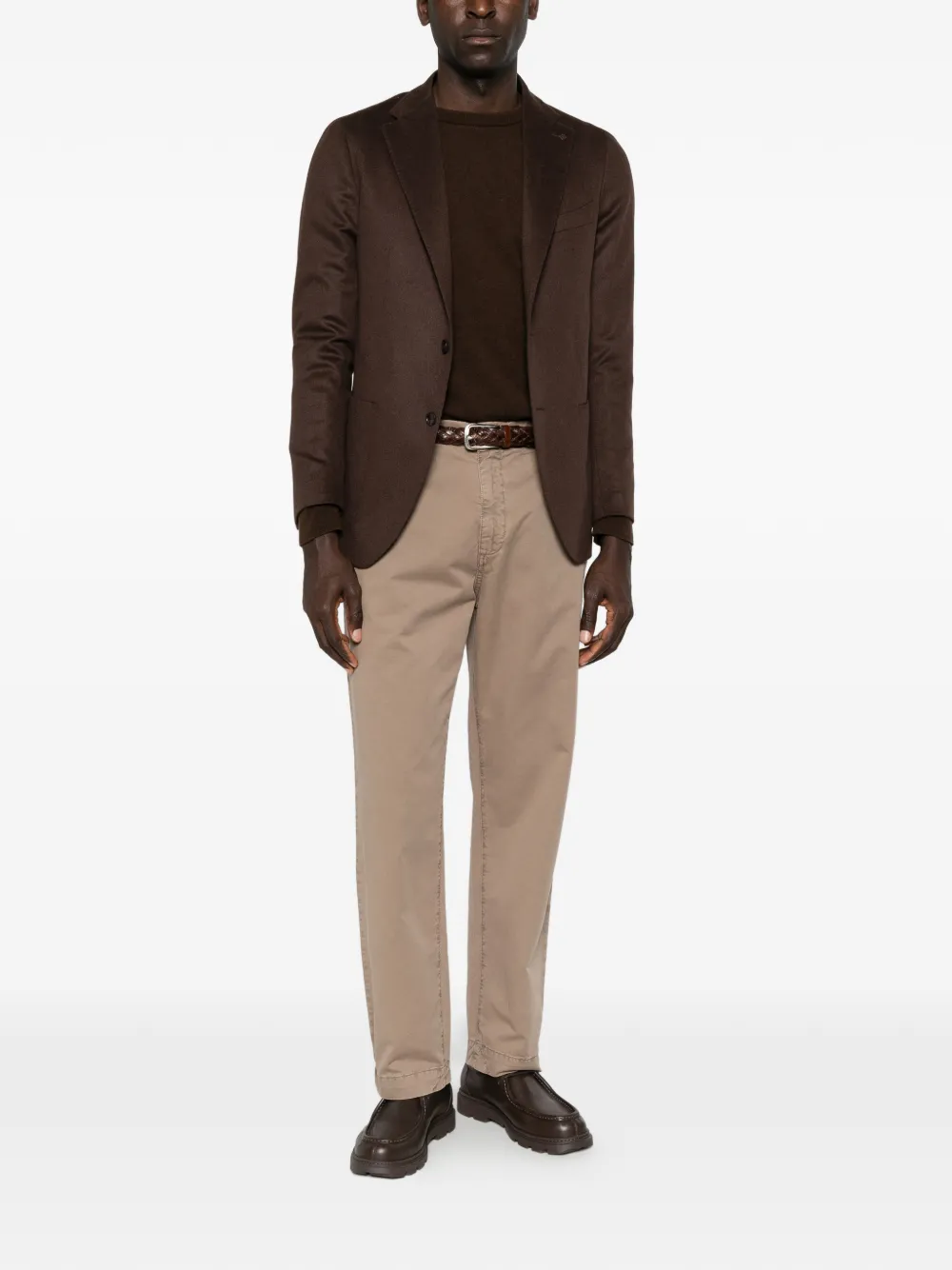 Tagliatore Blazer met enkele rij knopen en gekerfde revers Bruin