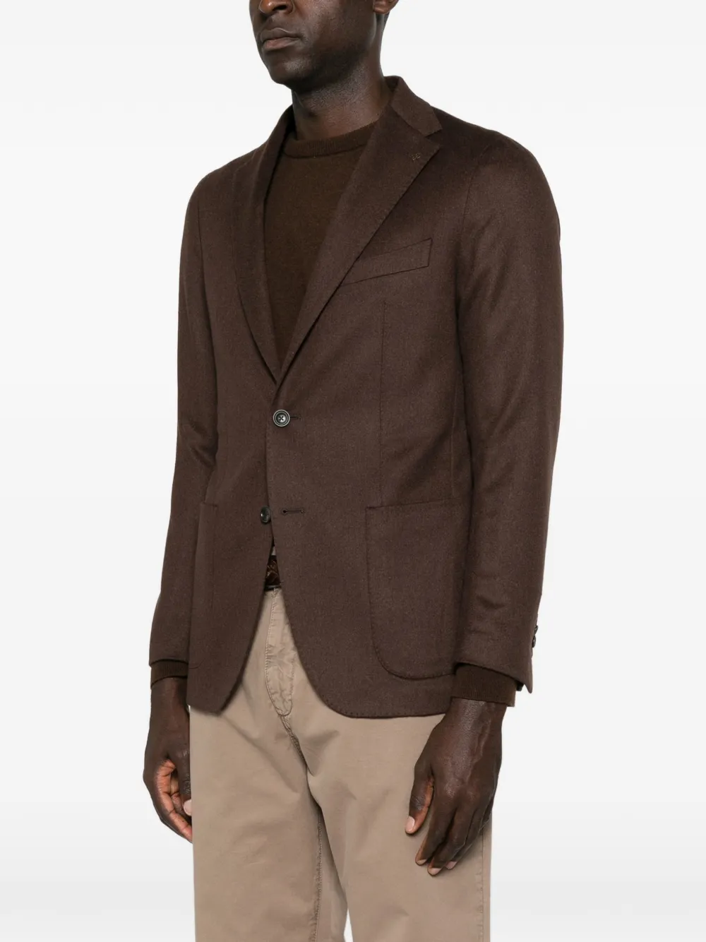 Tagliatore Blazer met enkele rij knopen en gekerfde revers Bruin
