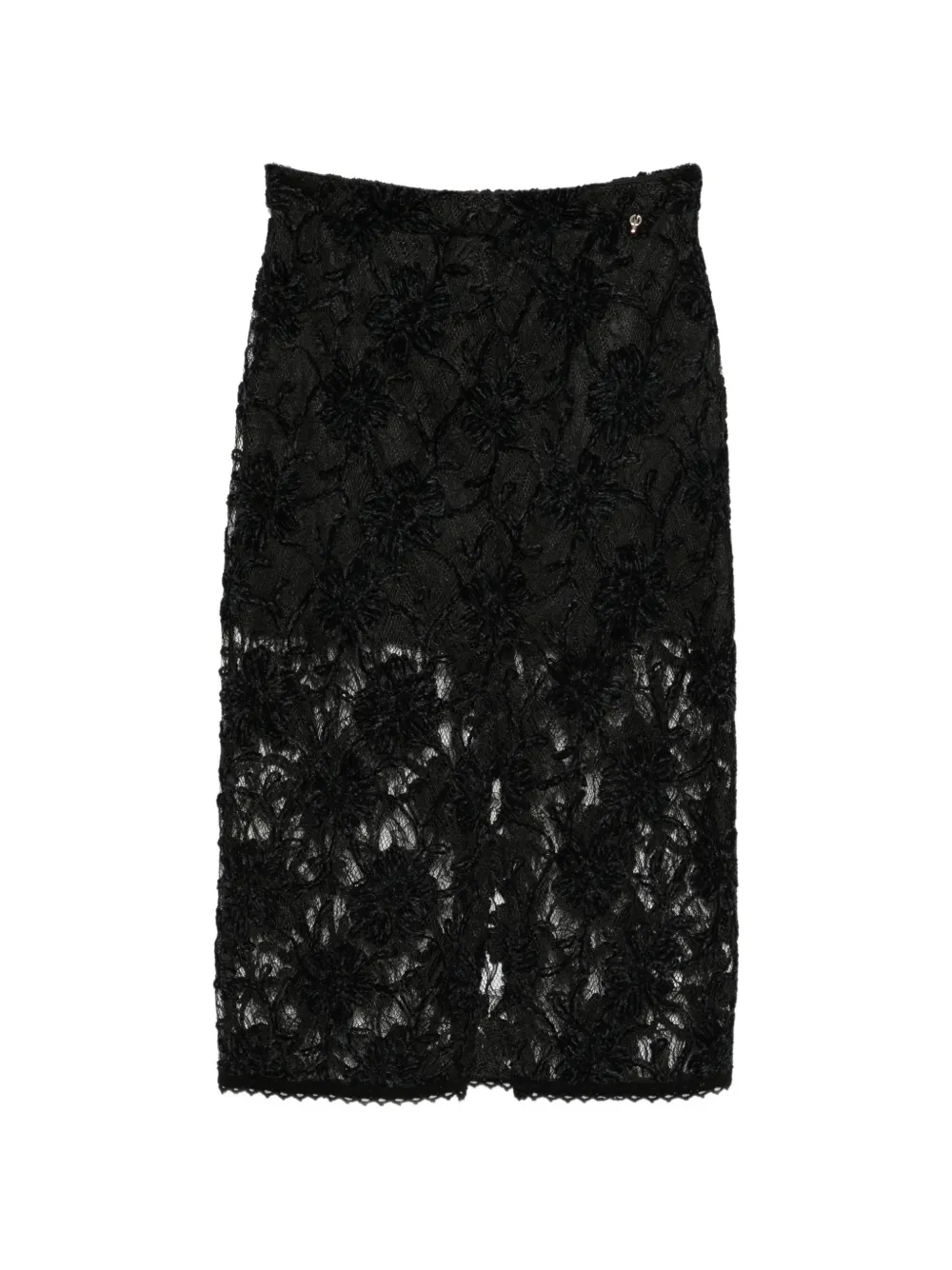 PHILIA LOFT floral-lace slit midi skirt