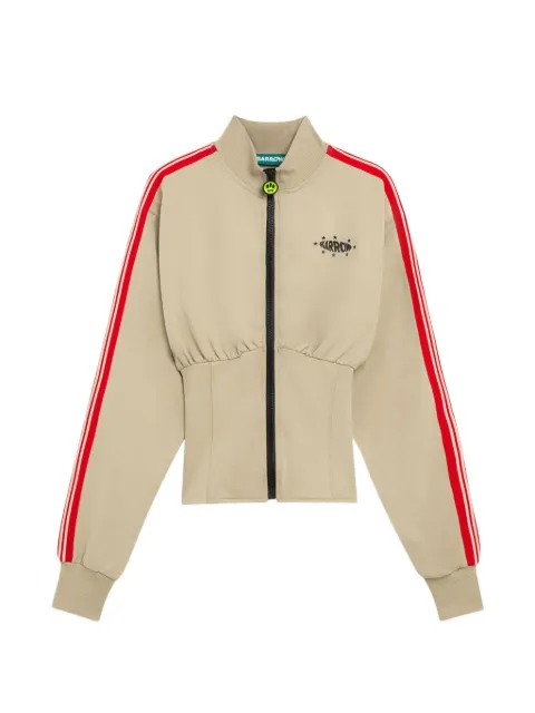BARROW side-stripe corset-waist zip-up sweatshirt