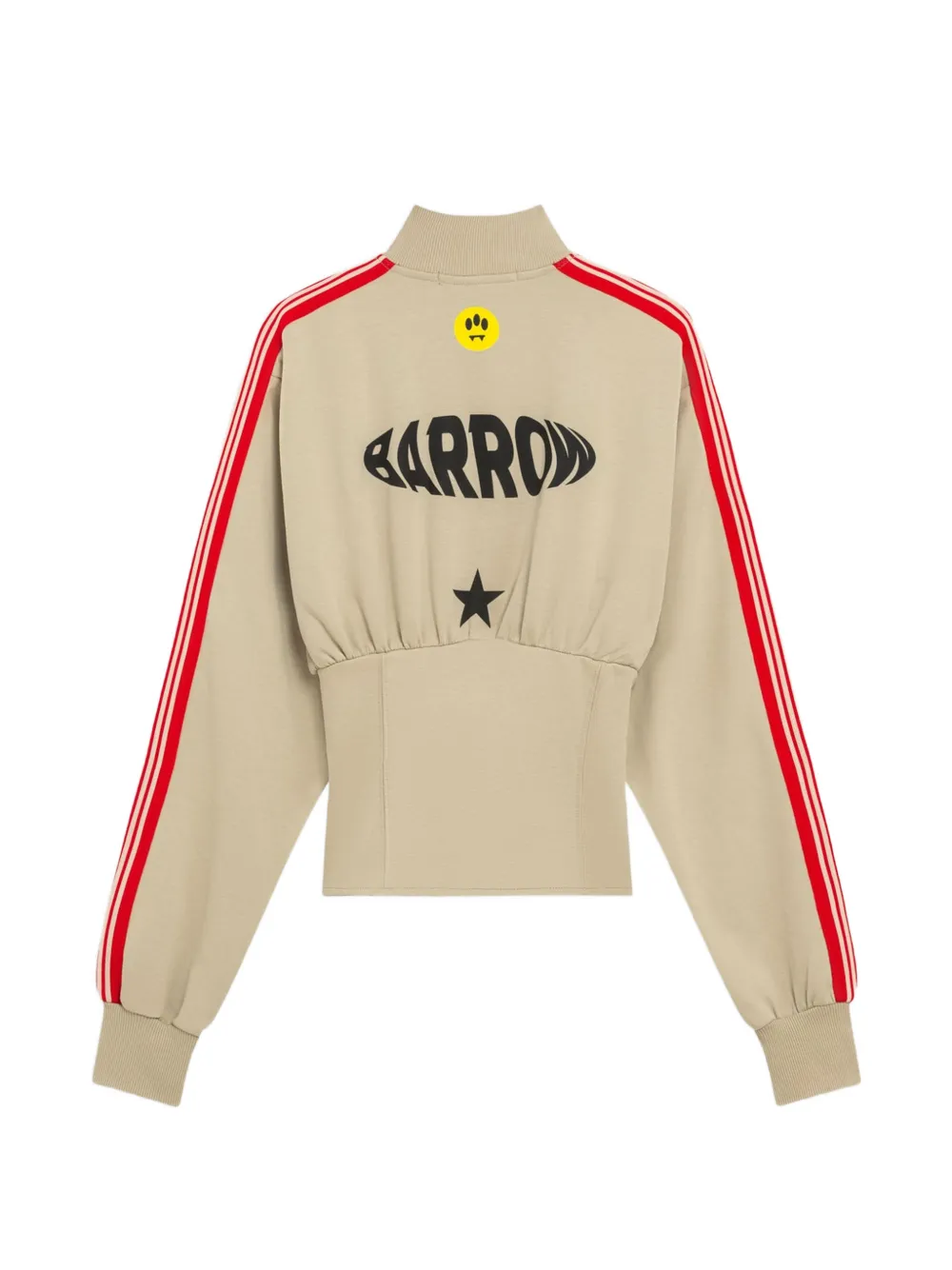 BARROW Sweater met zijstreep korsettaille en rits Beige