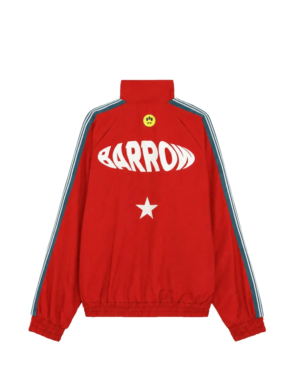 BARROW Sweater met logo-print en zijstreep Rood