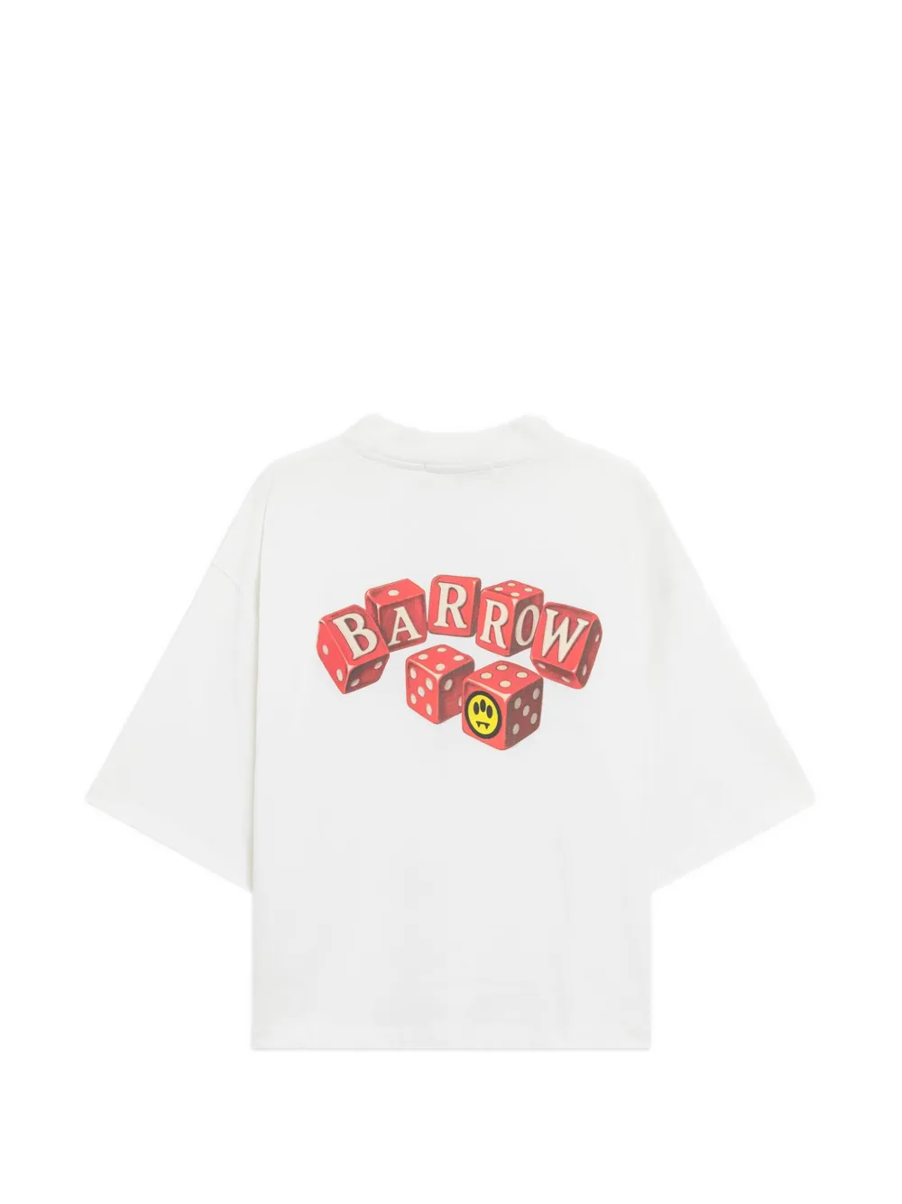 BARROW dice-print drop-shoulder T-shirt Wit
