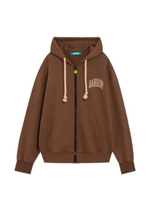 BARROW logo-print zip-up hoodie