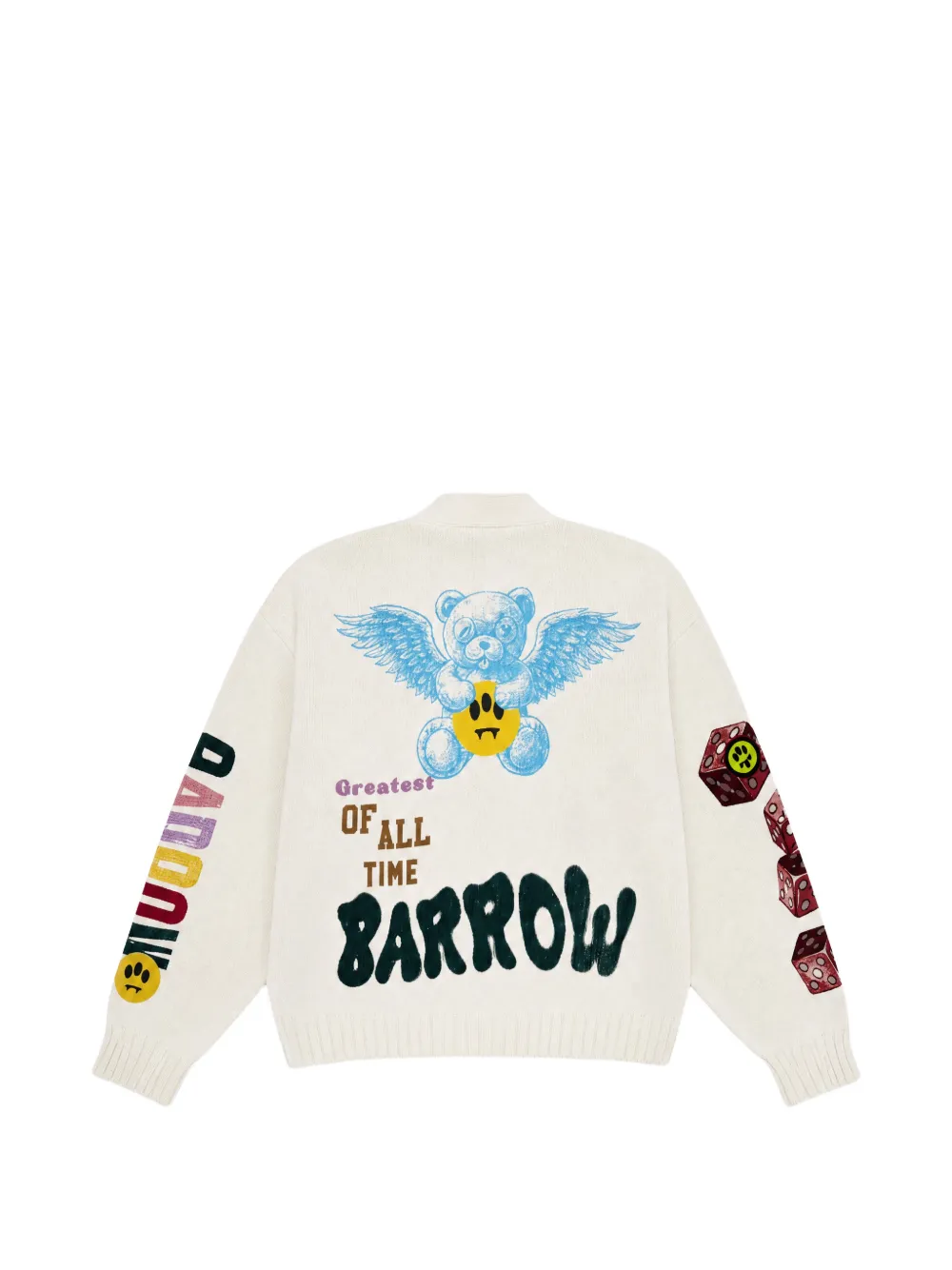 BARROW graphic-print button-up cardigan Beige