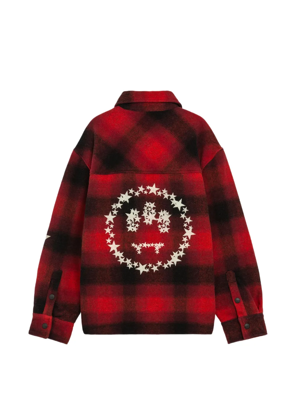 BARROW star-print checked shirt Rood