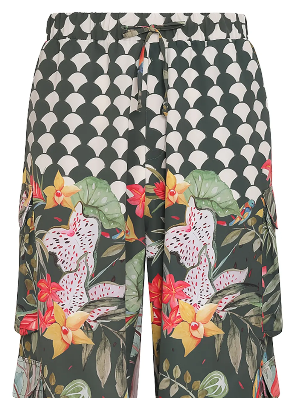 Amir Slama x Avatim cargo broek met bloemenprint Groen