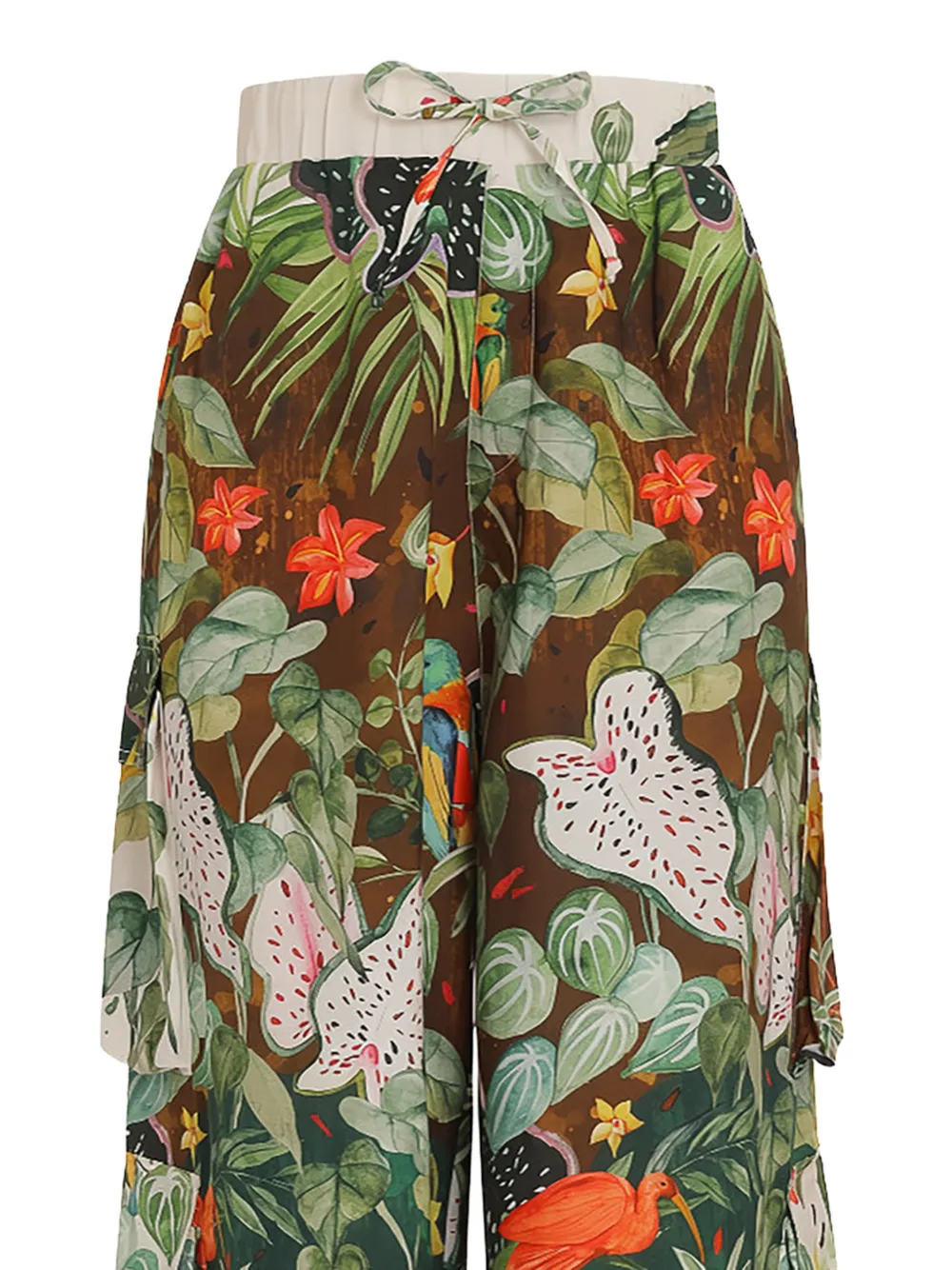 Amir Slama x Avatim cargo broek met tropische print Groen