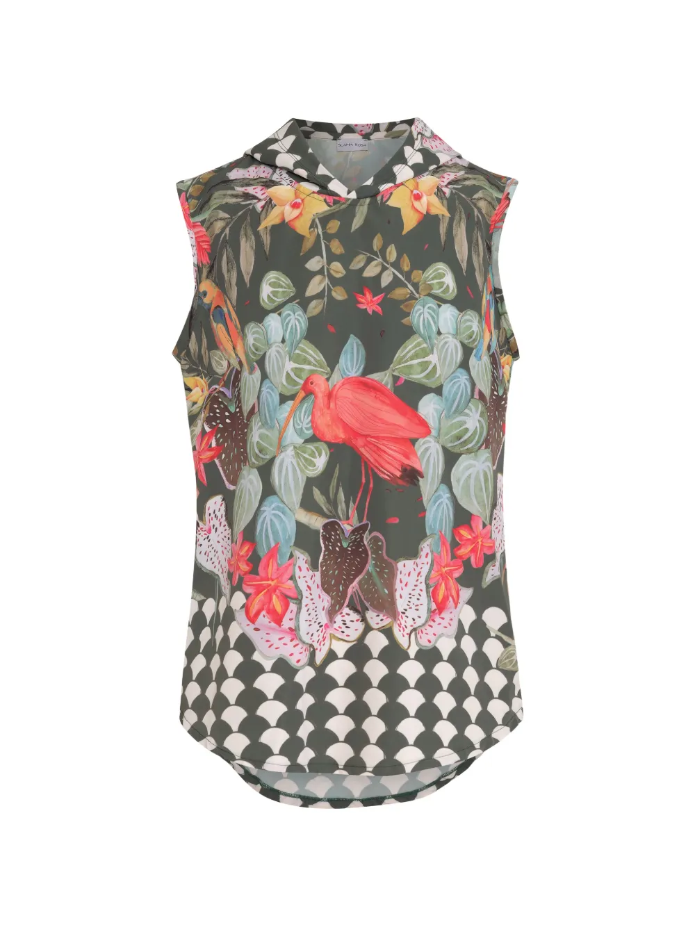 Amir Slama floral-print sleeveless hoodie - Verde