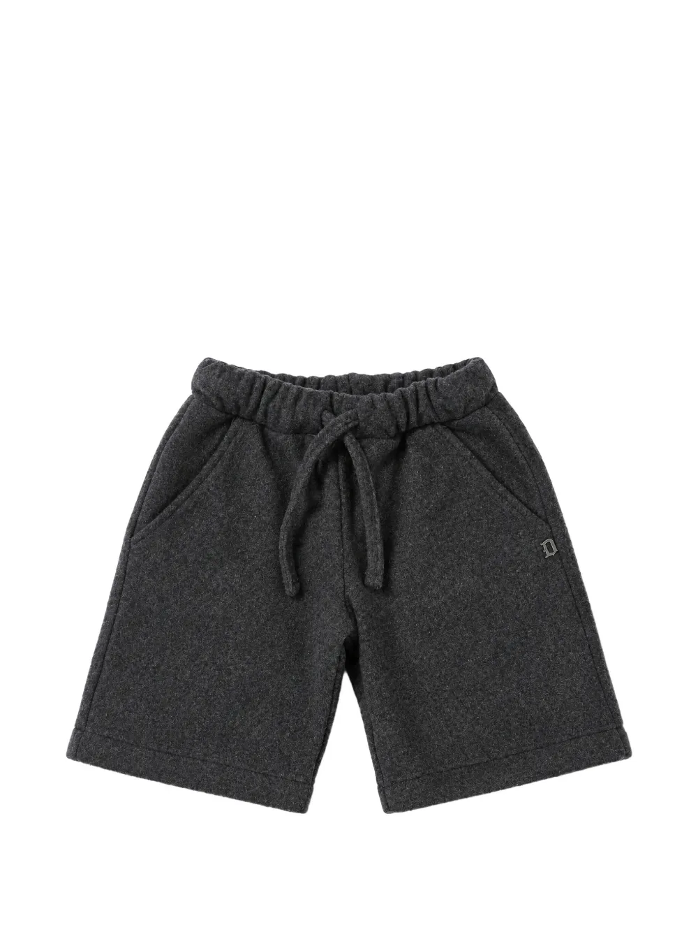 DONDUP KIDS logo-plaque drawstring shorts - Grigio