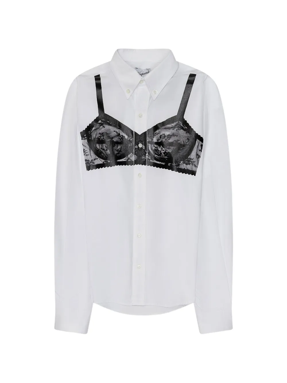 Vaquera Trompe L'Oeil button-down shirt - Bianco