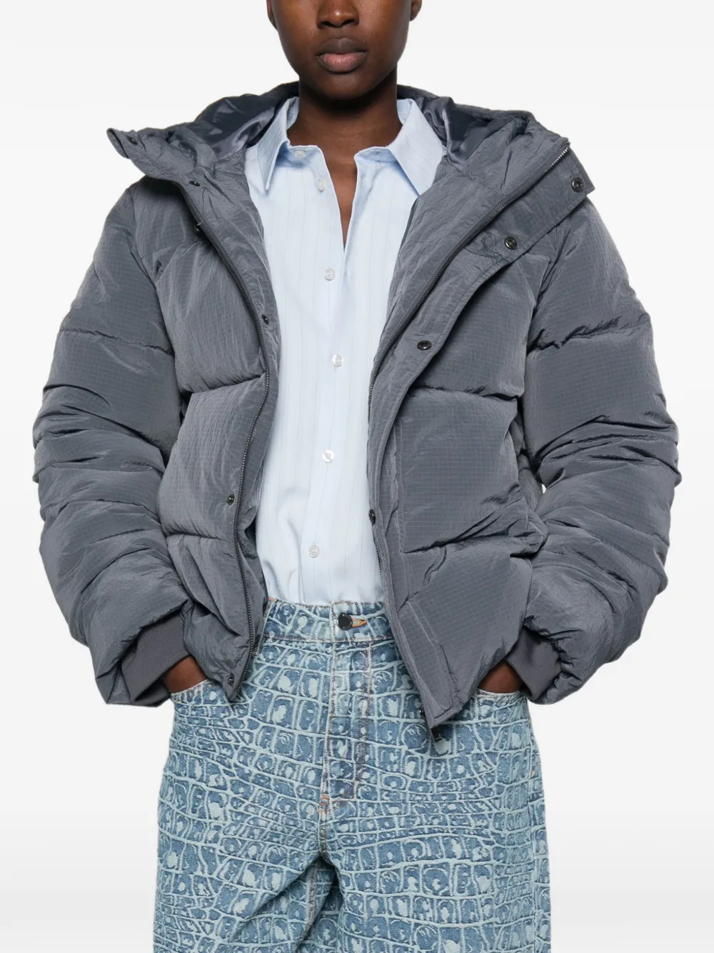 Daily Paper ripstop puffer jacket Grijs