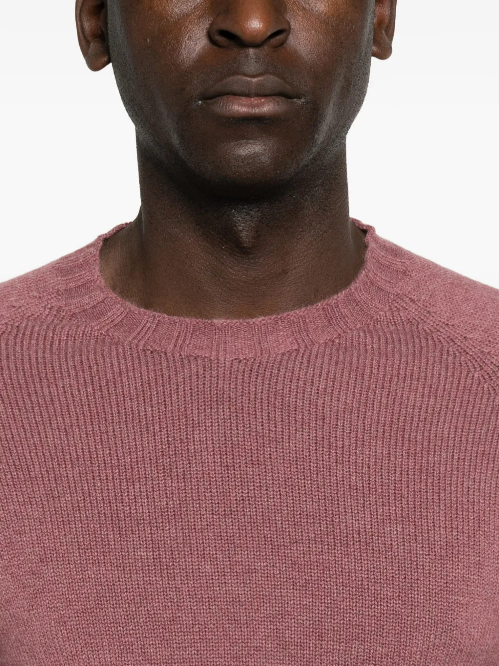 Tagliatore Trui met raglan mouwen en geribbelde afwerking Roze