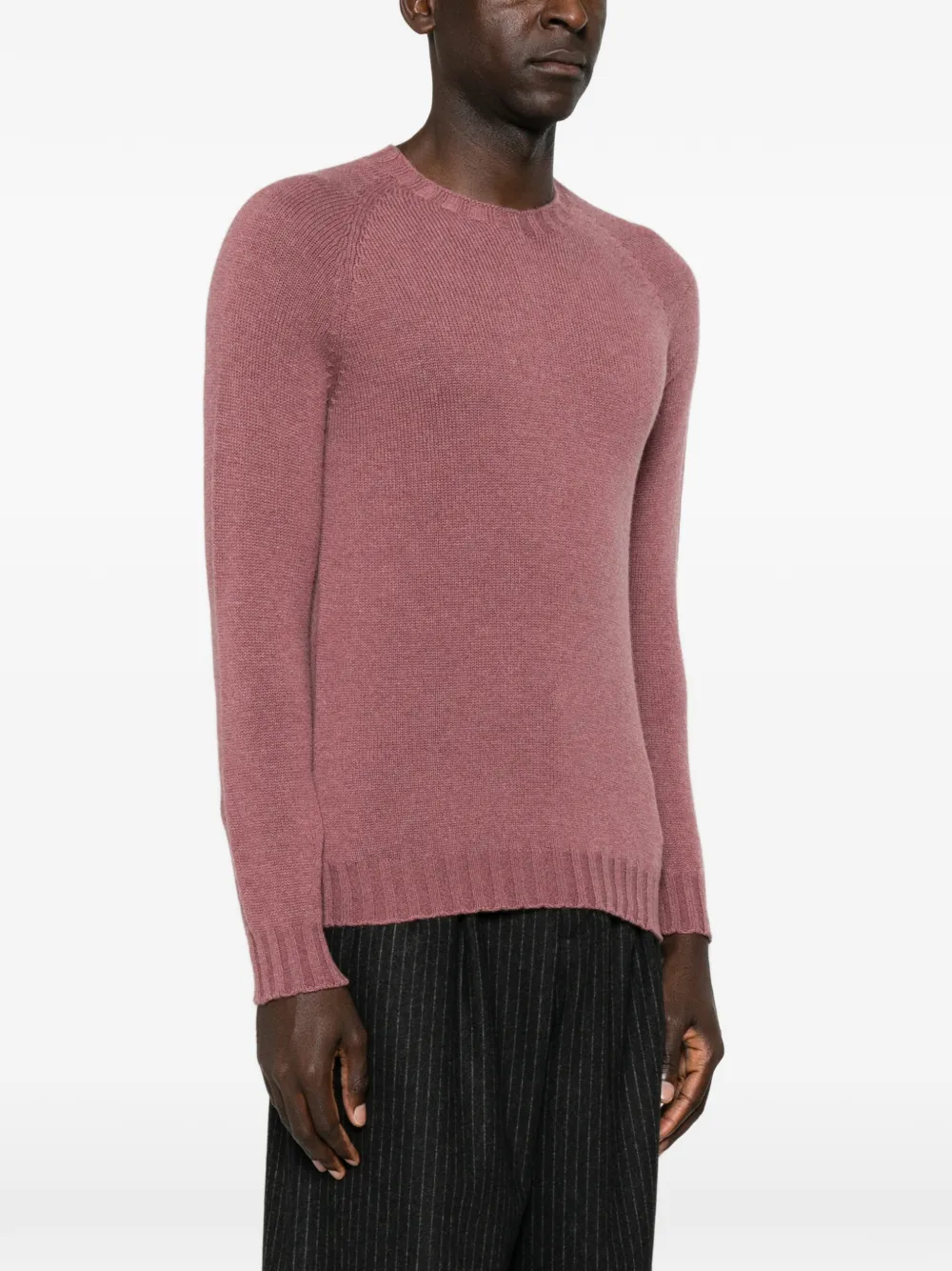 Tagliatore Trui met raglan mouwen en geribbelde afwerking Roze