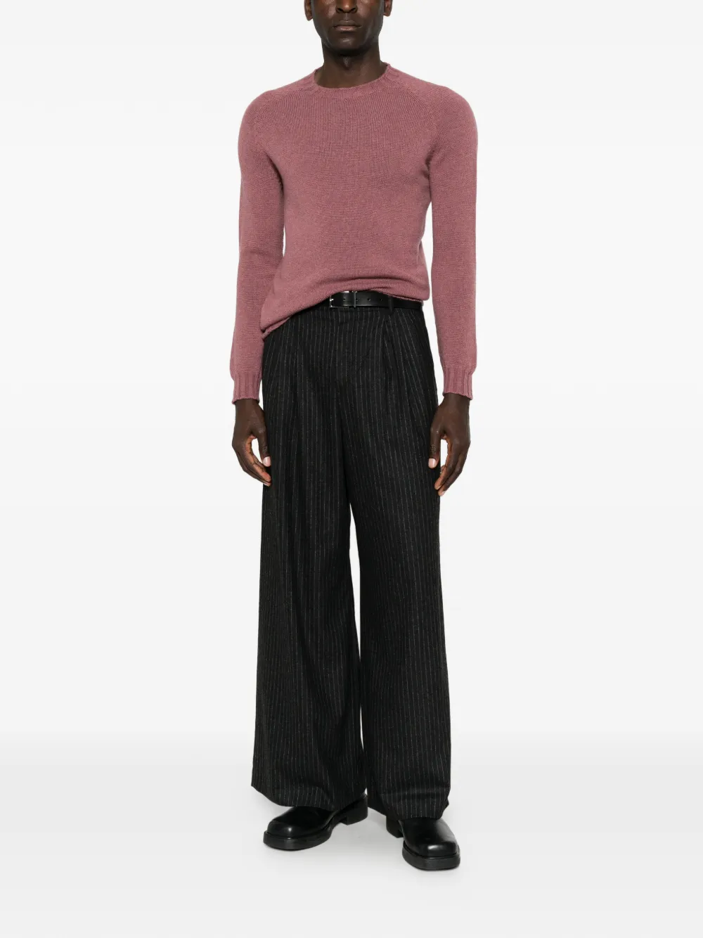Tagliatore Trui met raglan mouwen en geribbelde afwerking Roze
