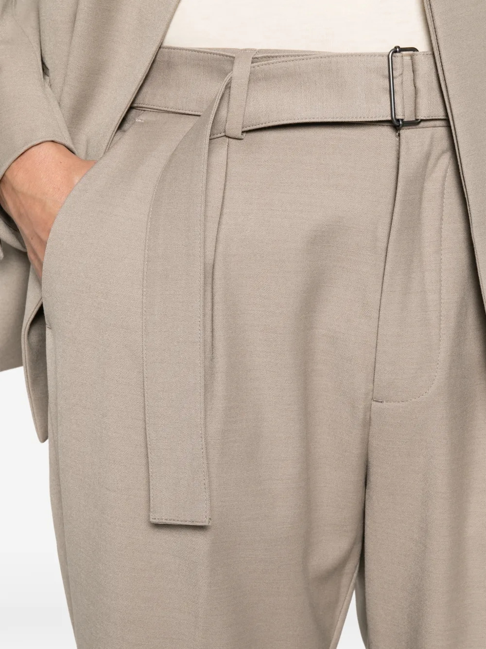 Antony Morato belted pressed-crease trousers Beige