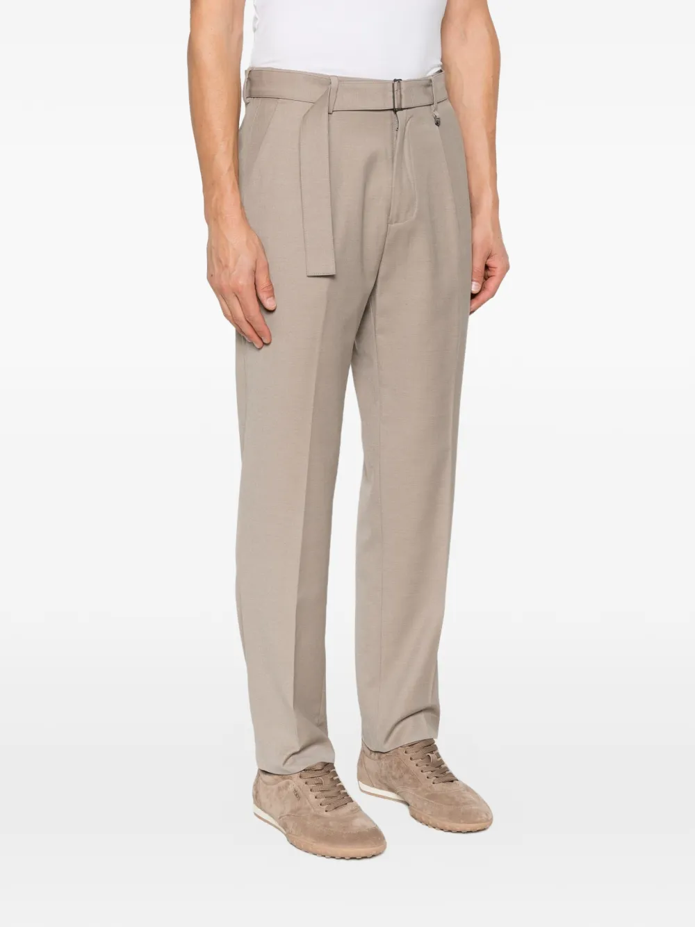 Antony Morato belted pressed-crease trousers Beige
