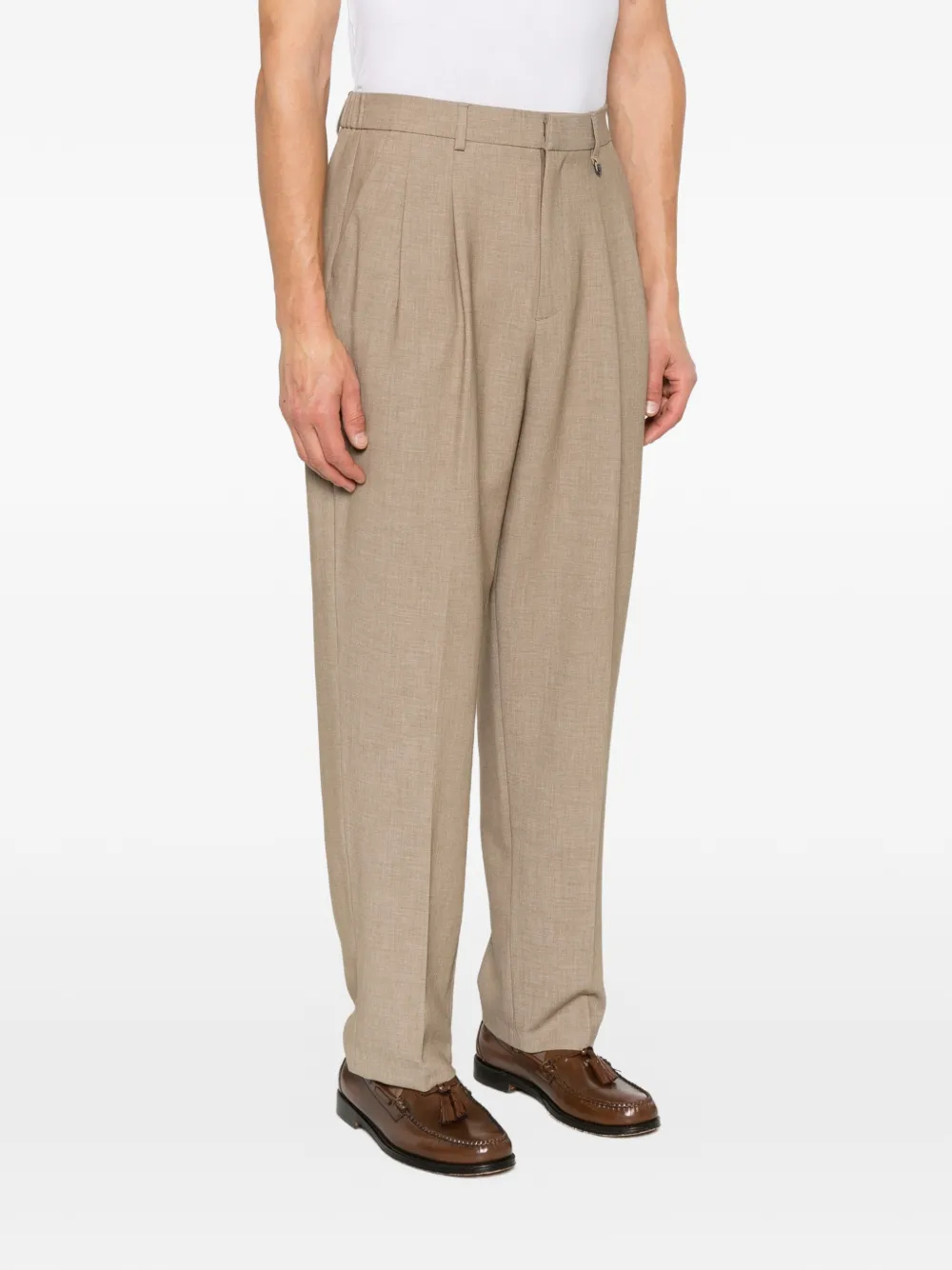 Antony Morato pleated straight-leg trousers Beige