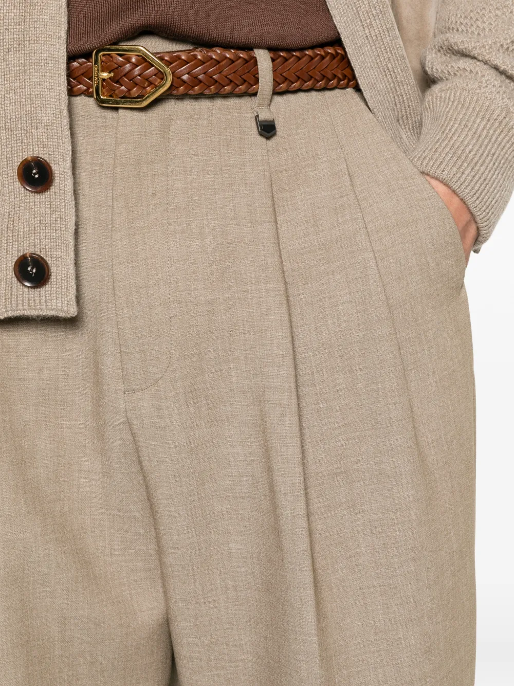 Antony Morato pleated straight-leg trousers Beige
