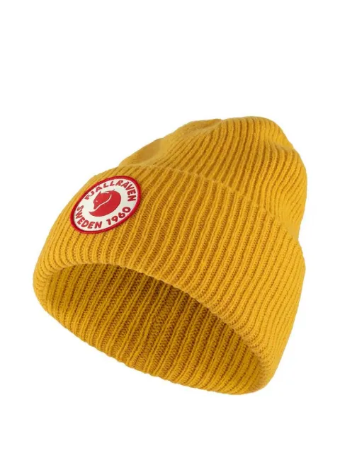 Fjällräven logo-patch ribbed-knit beanie hat