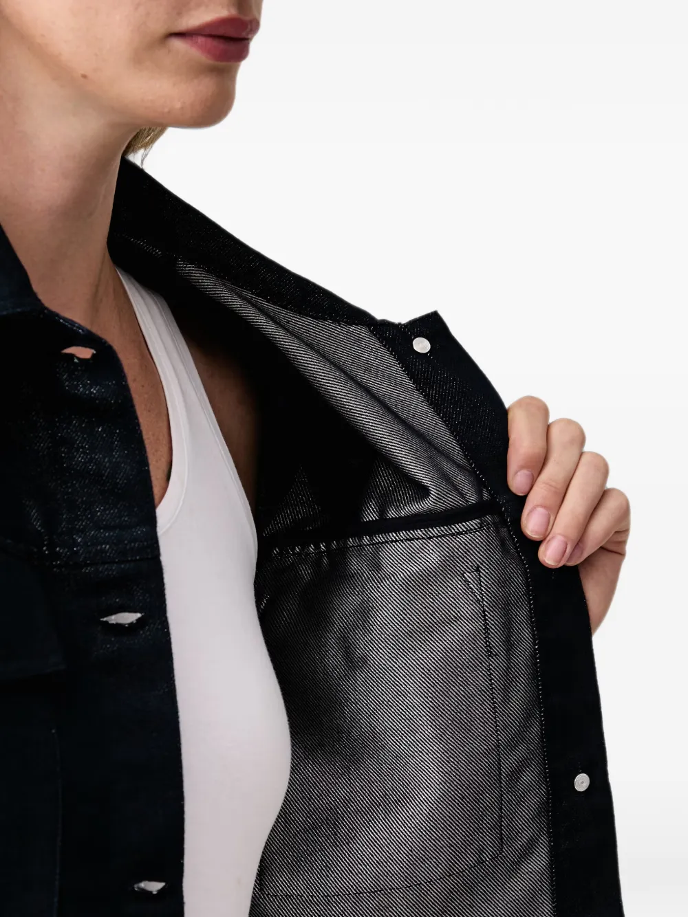 FRACOMINA Cropped denim jack Blauw