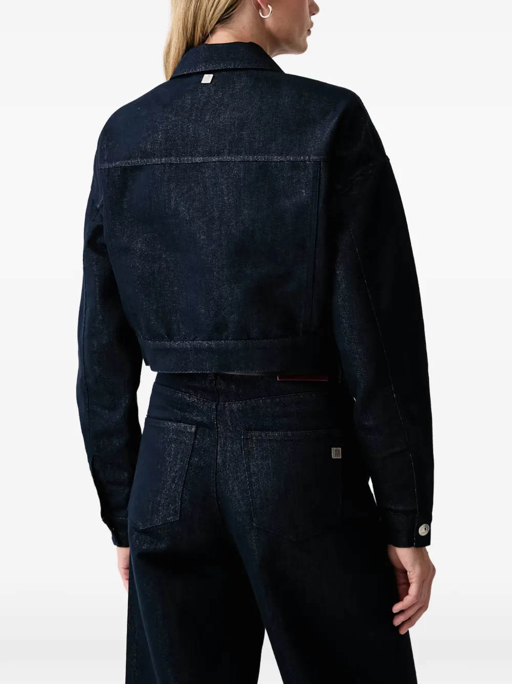 FRACOMINA Cropped denim jack Blauw