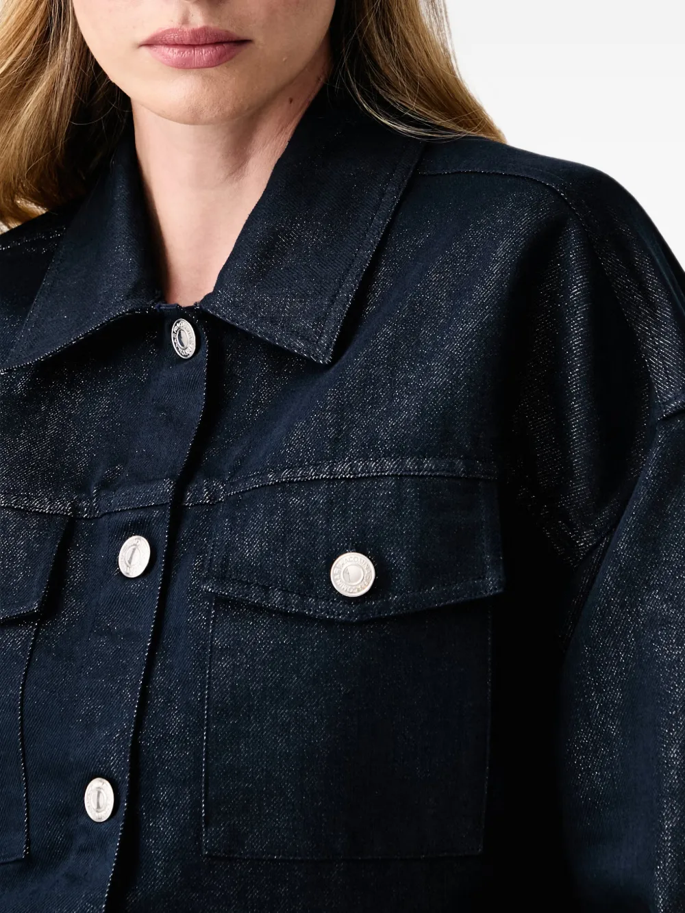 FRACOMINA Cropped denim jack Blauw