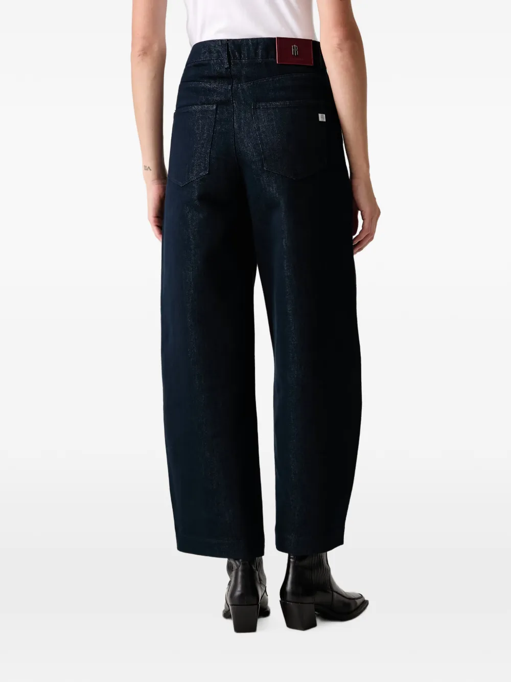 FRACOMINA Gecoate jeans met ballonpasvorm Blauw