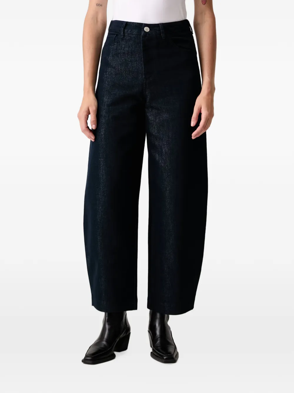 FRACOMINA coated balloon-fit jeans