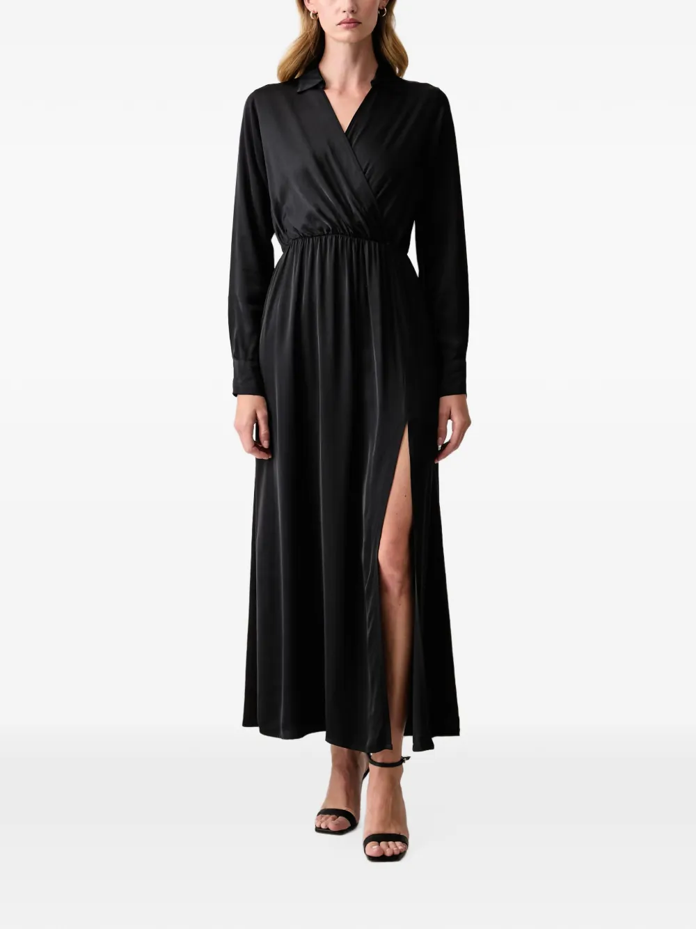 FRACOMINA wrap-style side-slit maxi dress