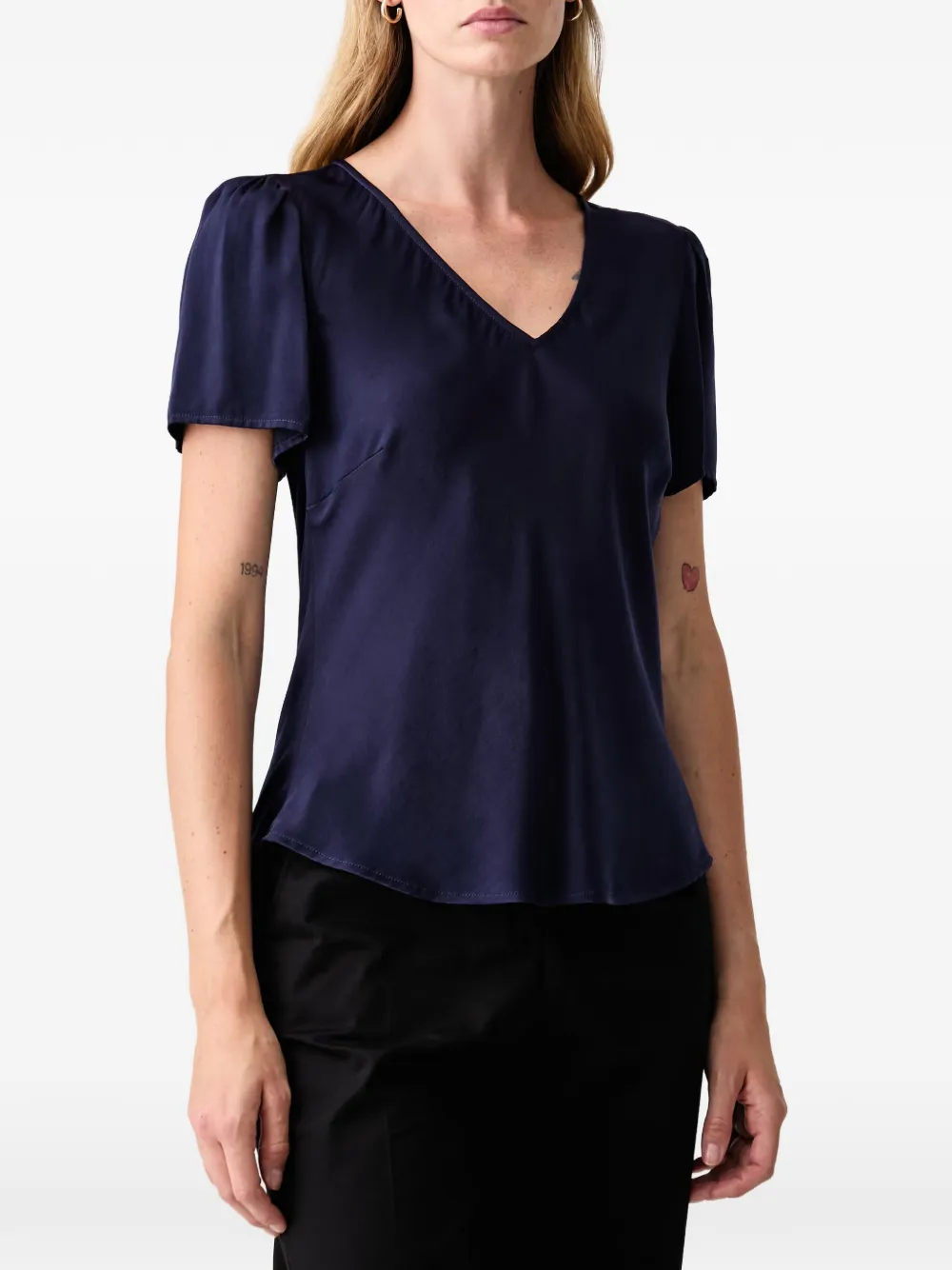 FRACOMINA Blouse met pofmouwen Blauw