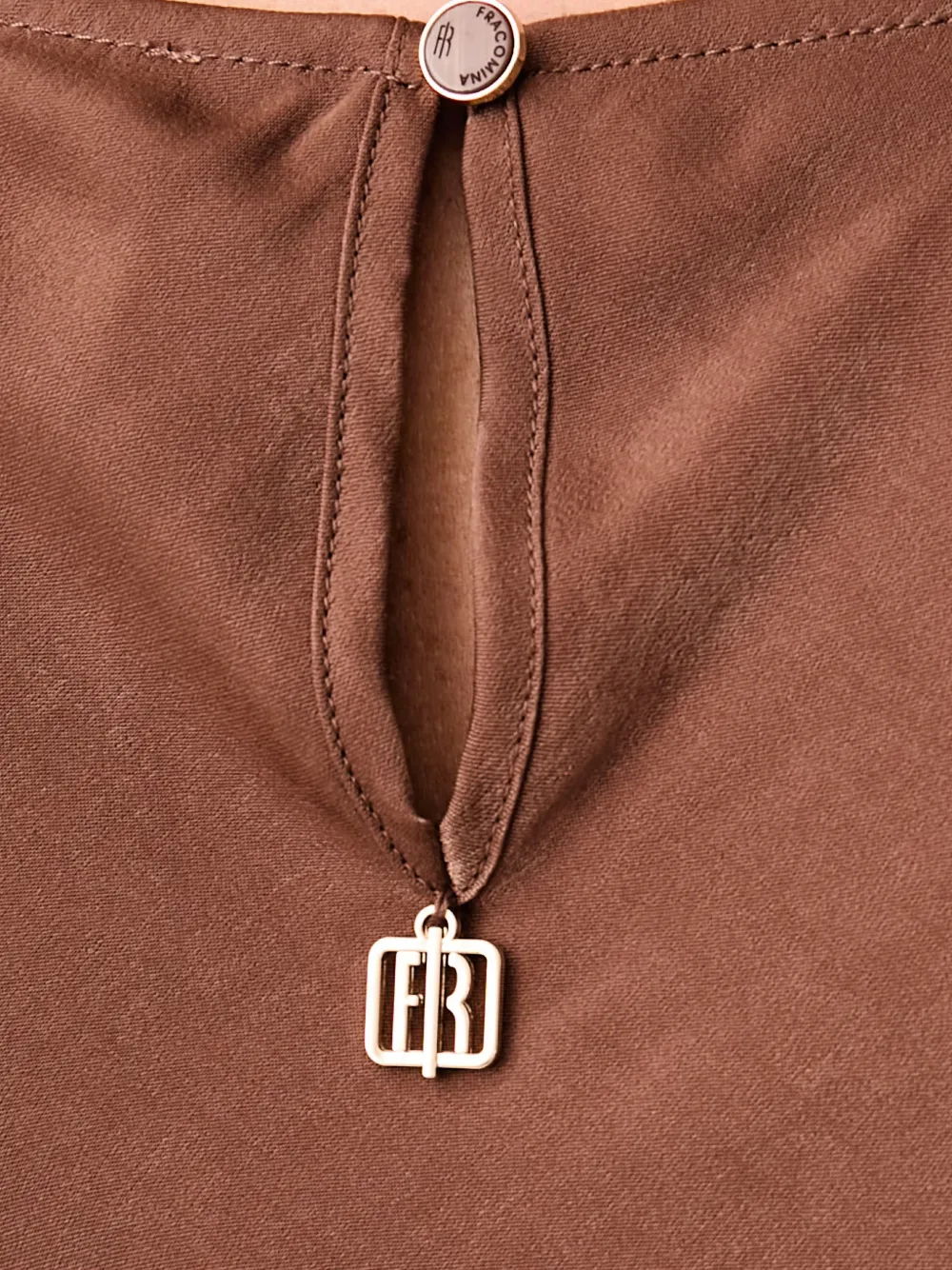 FRACOMINA Blouse met pofmouwen Bruin