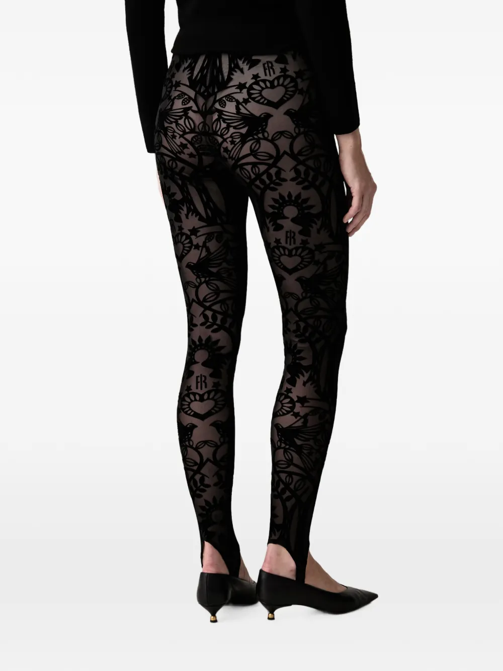 FRACOMINA Legging met patroon Zwart