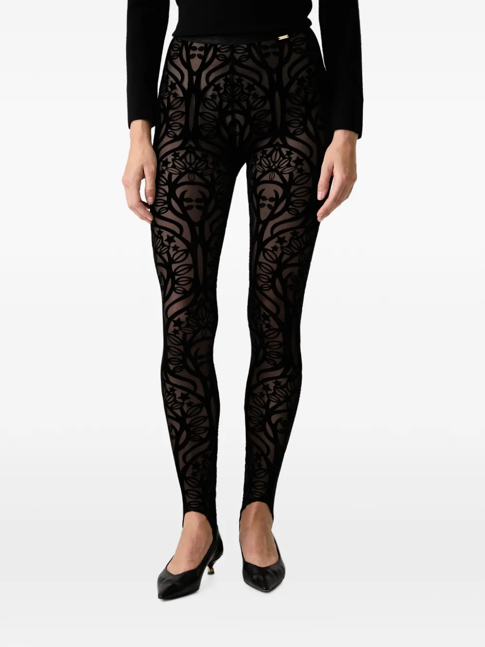 FRACOMINA patterned stirrup leggings - Nero