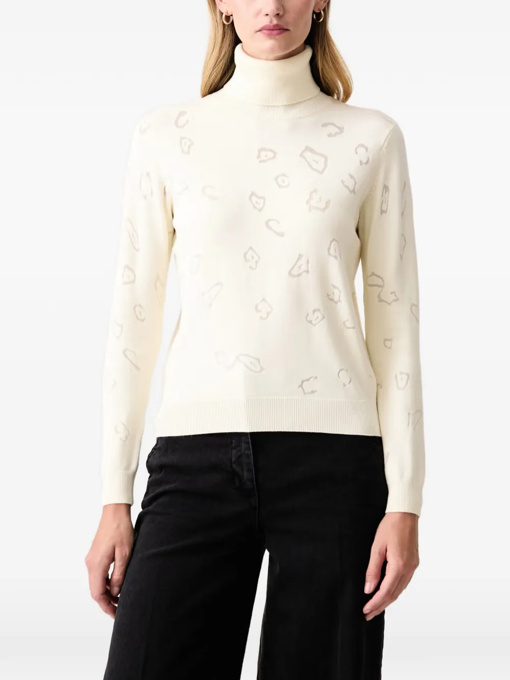 FRACOMINA leopard-pattern roll-neck sweater