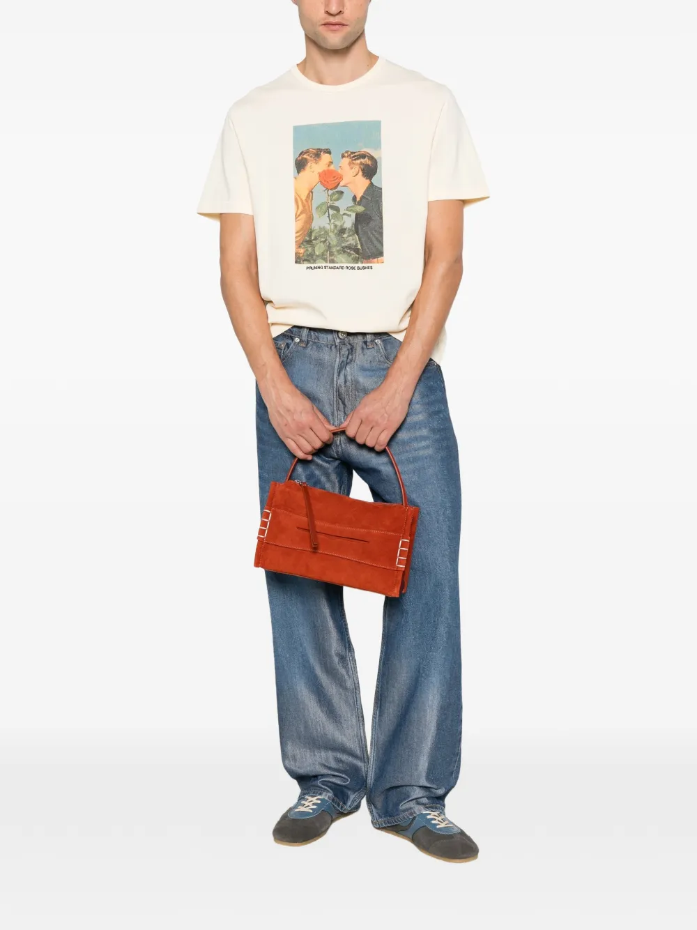 JW Anderson T-shirt met grafische print Beige