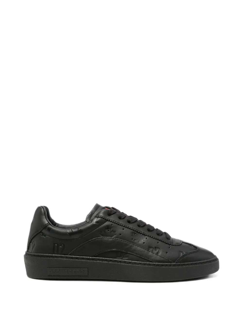 DSQUARED2 Rider logo-embossed leather sneakers - Schwarz