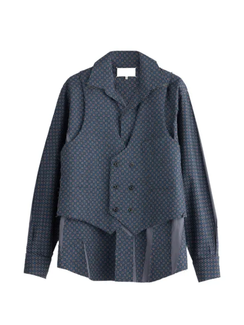 Maison Margiela Fusion Seidenhemd mit geometrischem Print