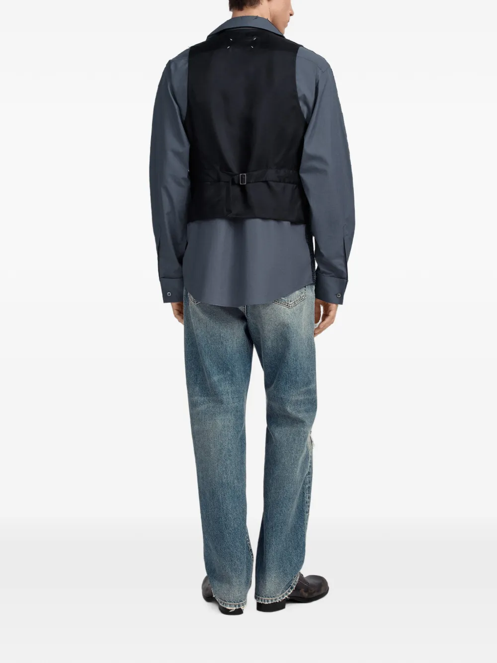 Maison Margiela Fusion zijden overhemd met geometrische print Blauw