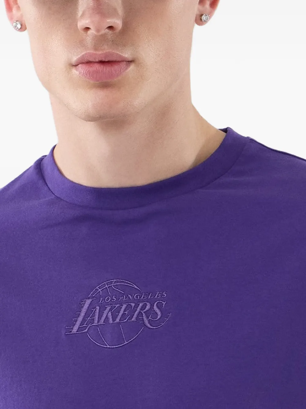 NEW ERA CAP Los Angeles Lakers T-shirt met borduurwerk Paars