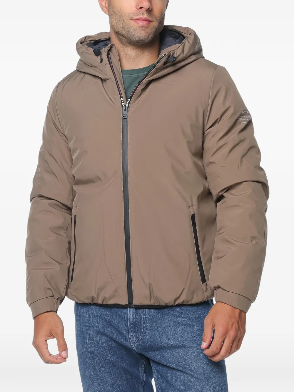 Ecoalf hooded zip-up jacket Beige
