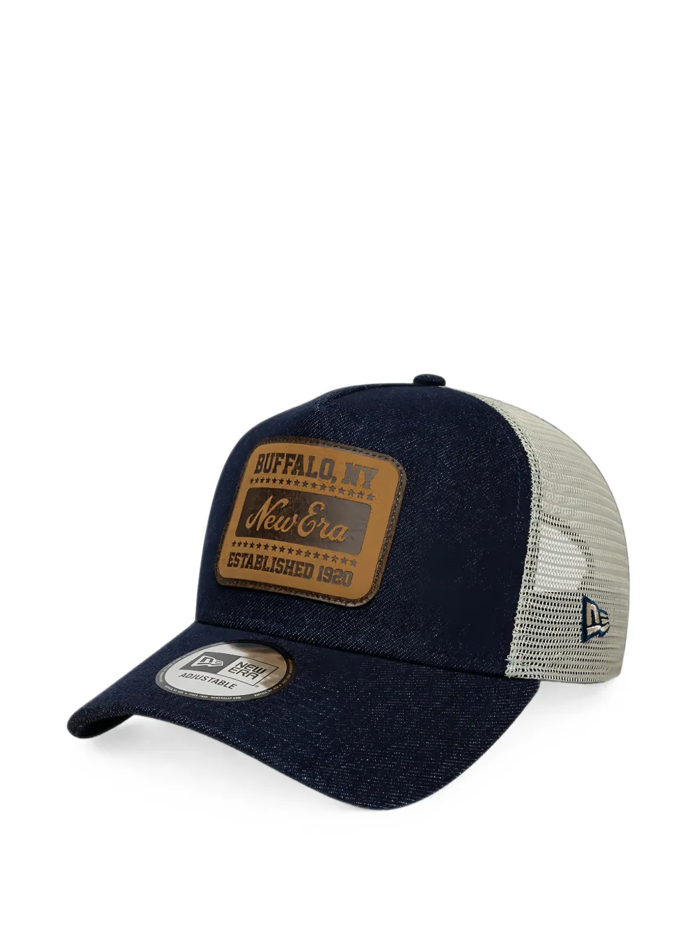 NEW ERA CAP logo-patch mesh-panel trucker cap Blauw