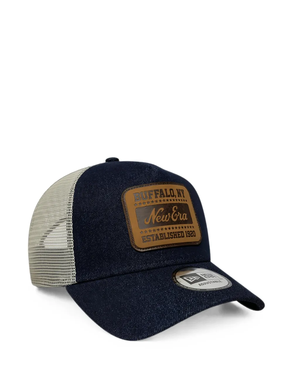 NEW ERA CAP logo-patch mesh-panel trucker cap Blauw