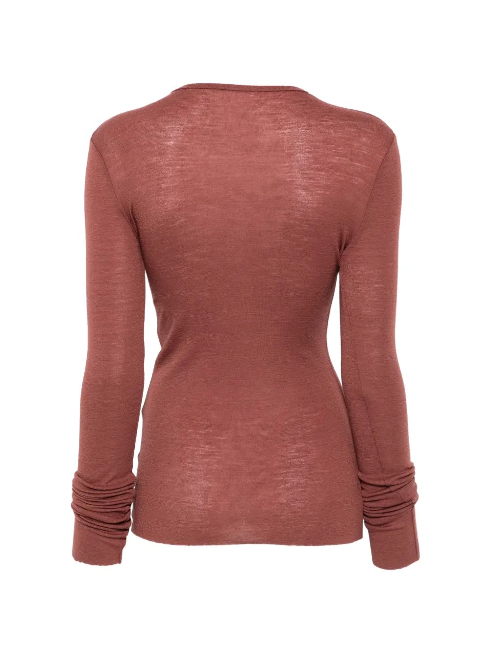 Alysi fine-knit long-sleeve top Bruin